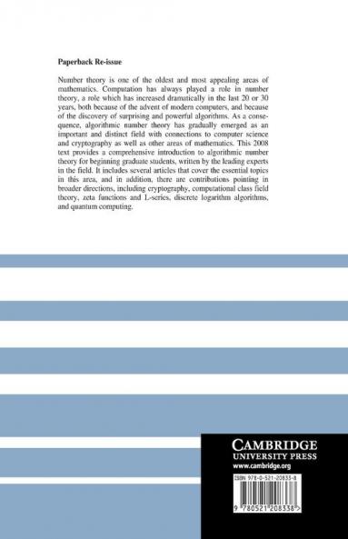 Algorithmic Number Theory