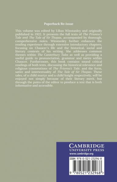 The Prioress's Tale the Tale of Sir Thopas
