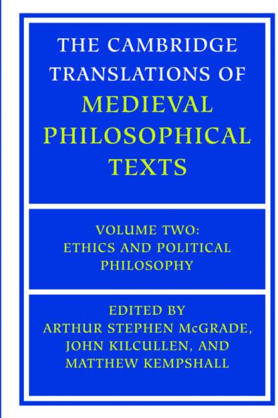 The Cambridge Translations of Medieval Philosophical             Texts