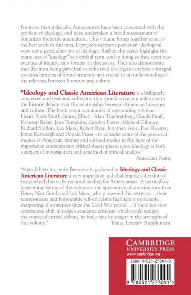 Ideology and Classic American Literature