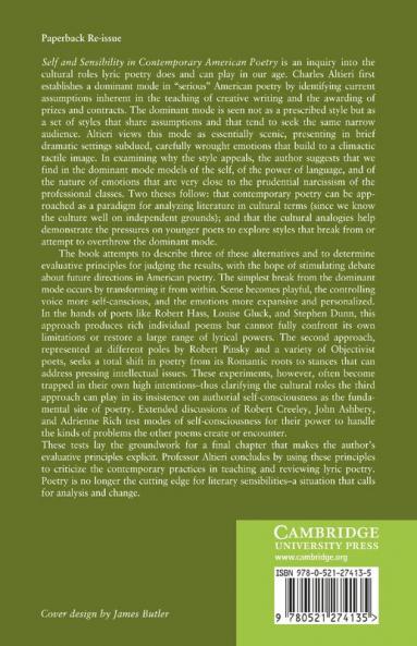 Self and Sensibility in Contemporary American Poetry