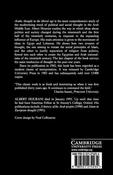 Arabic Thought in the Liberal Age 1798-1939