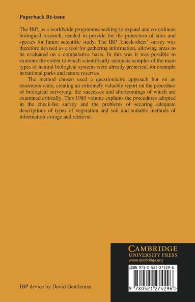 The IBP Survey of Conservation Sites