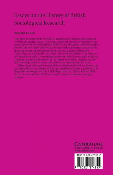 Essays on the History of British Sociological Research