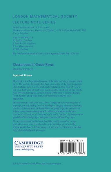 Classgroups of Group Rings