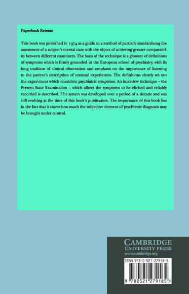 Measurement and Classification of Psychiatric Symptoms