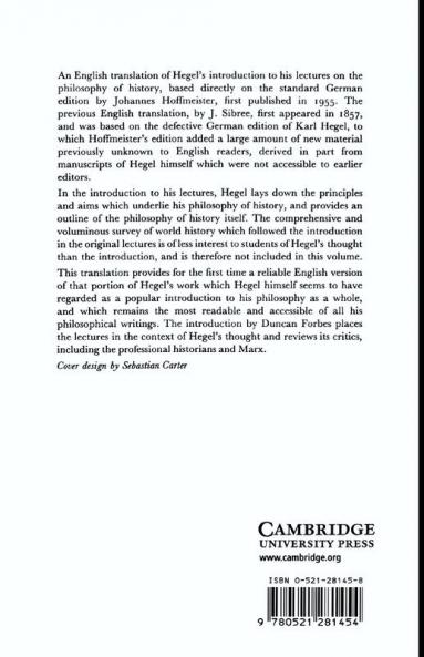 Lectures on the Philosophy of World History