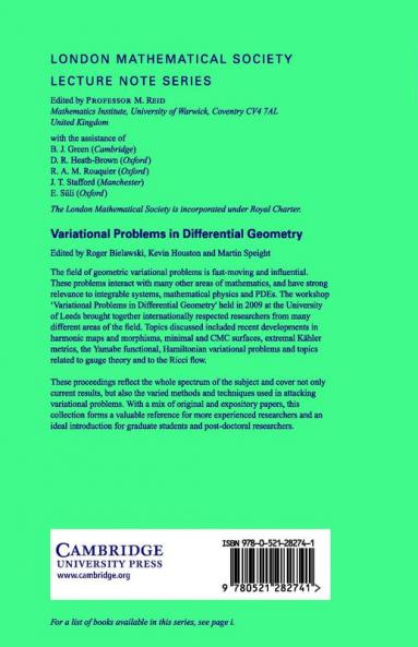 Variational Problems in Differential Geometry