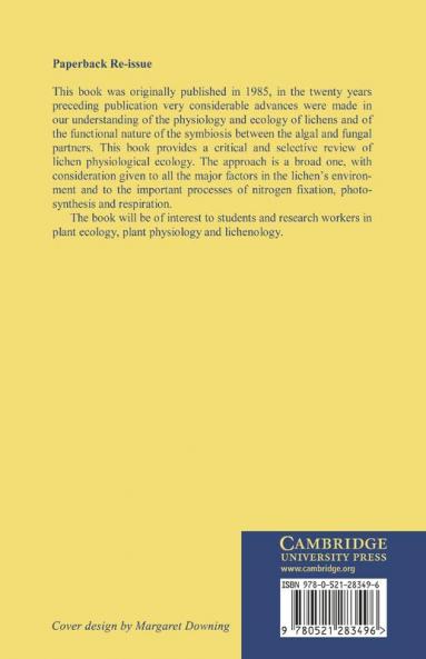 Physiological Ecology of Lichens