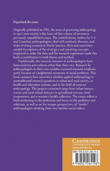 Anthropologists at Home in North America