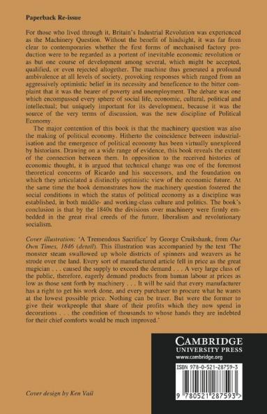 The Machinery Question and the Making of Political Economy 1815 1848