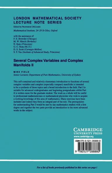 Several Complex Variables and Complex Manifolds