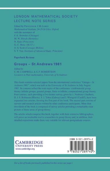Groups - St Andrews 1981
