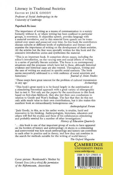 Literacy in Traditional Societies