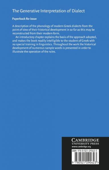 The Generative Interpretation of Dialect