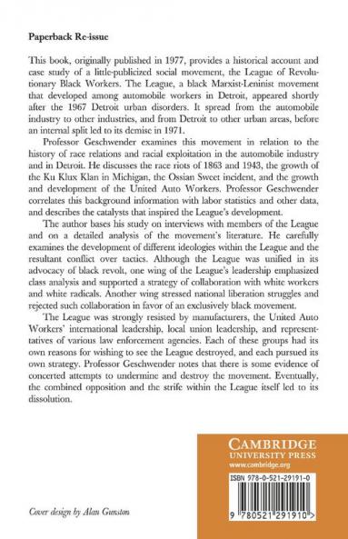 Class Race and Worker Insurgency