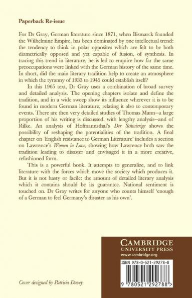 The German Tradition in Literature 1871 1945