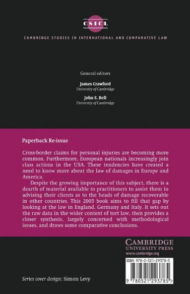 Compensation for Personal Injury in English German and Italian Law