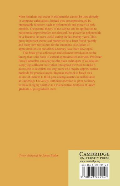 Approximation Theory and Methods