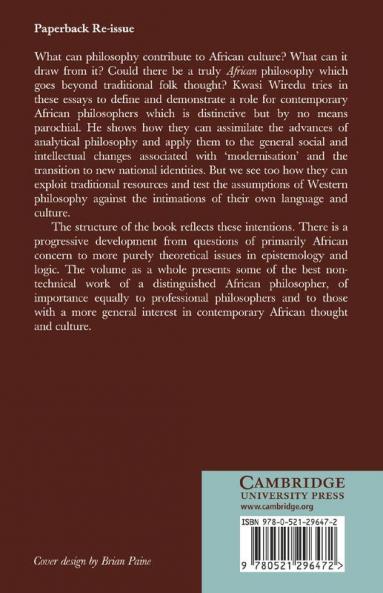 Philosophy and an African Culture