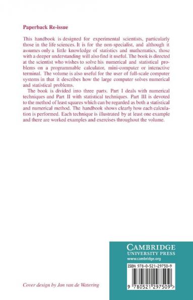A Handbook of Numerical and Statistical Techniques
