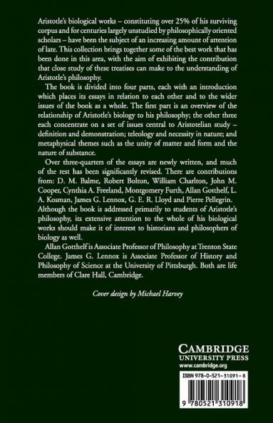 Philosophical Issues in Aristotle's Biology