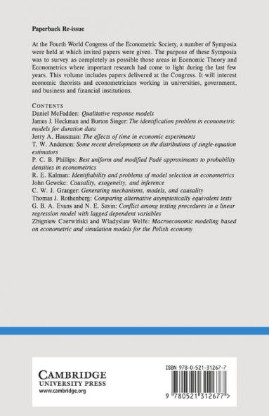 Advances in Econometrics