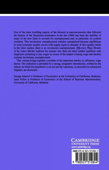 Efficiency Wage Models of the Labor Market