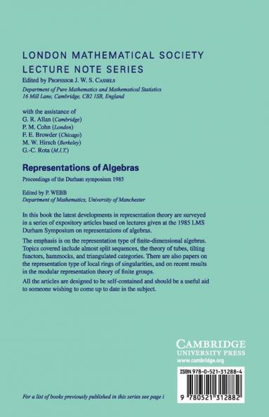 Representations of Algebras