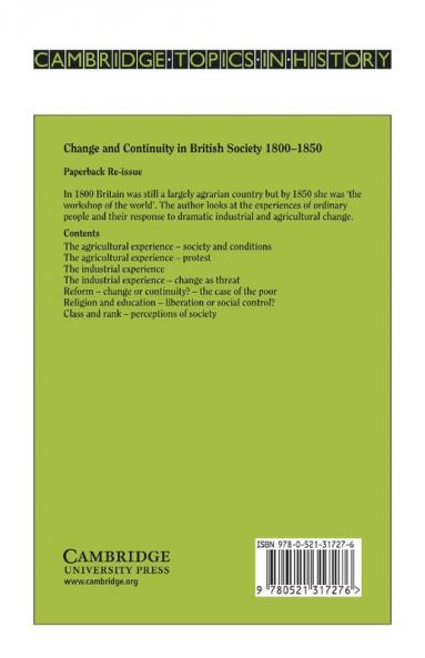 Change and Continuity in British Society 1800 1850