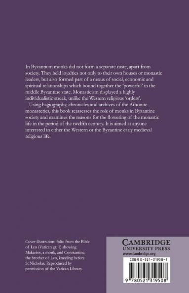 Monks and Laymen in Byzantium 843 1118
