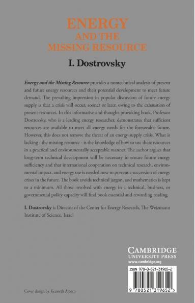 Energy and the Missing Resource