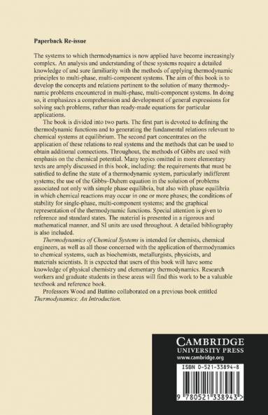 Thermodynamics of Chemical Systems