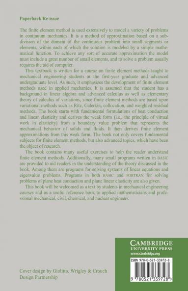 Finite Element Methods in Mechanics