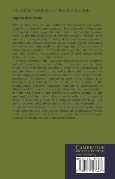 Political Theories of the Middle Age