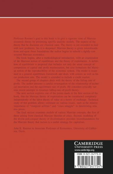 Analytical Foundations of Marxian Economic Theory