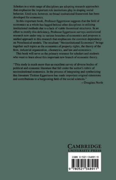 Economic Behavior and Institutions
