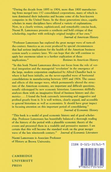 The Great Merger Movement in American Business 1895 1904