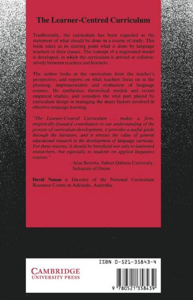 The Learner-Centred Curriculum