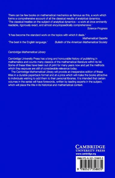 A Treatise on the Analytical Dynamics of Particles and Rigid Bodies