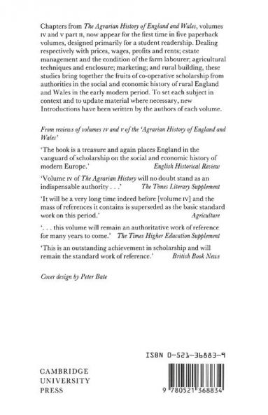 Chapters from the Agrarian History of England and Wales