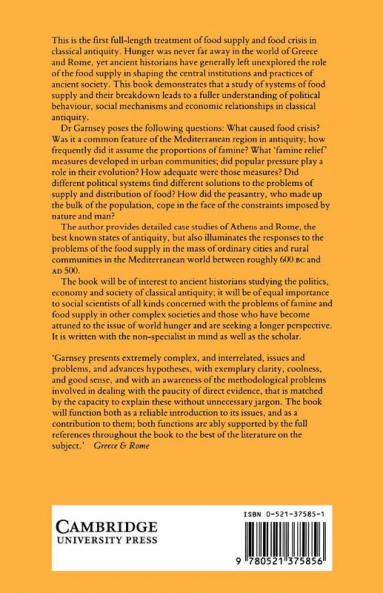 Famine and Food Supply in the Graeco-Roman World