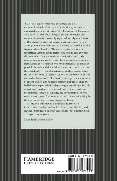 Literacy and Orality in Ancient Greece