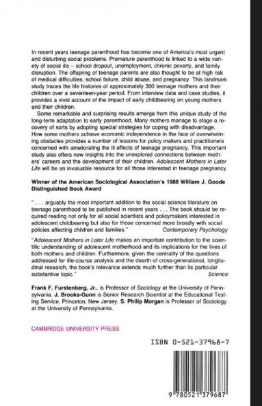 Adolescent Mothers in Later Life