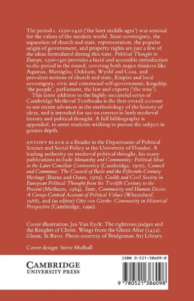 Political Thought in Europe 1250 1450