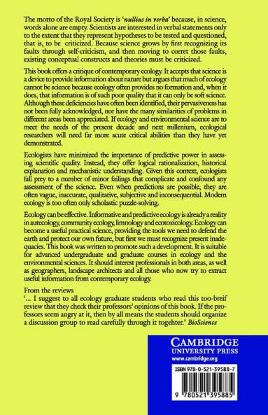 A Critique for Ecology