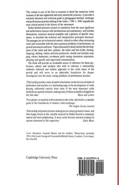 Violin Technique and Performance Practice in the Late Eighteenth and Early Nineteenth Centuries