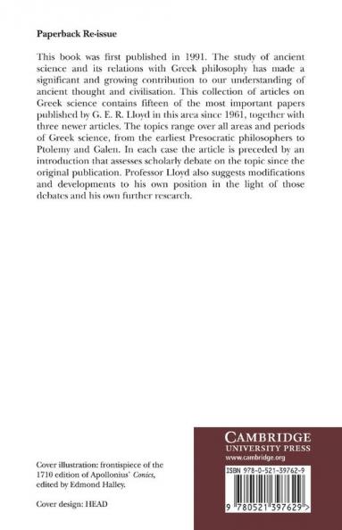 Methods and Problems in Greek Science