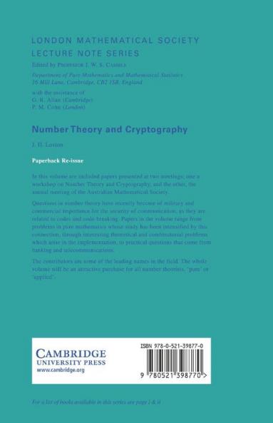 Number Theory and Cryptography