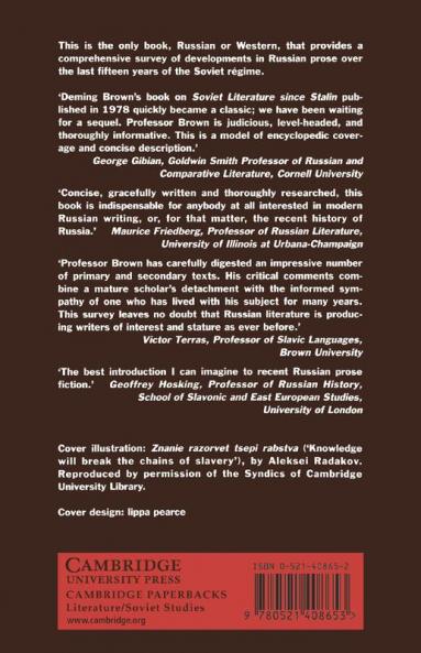 The Last Years of Soviet Russian Literature